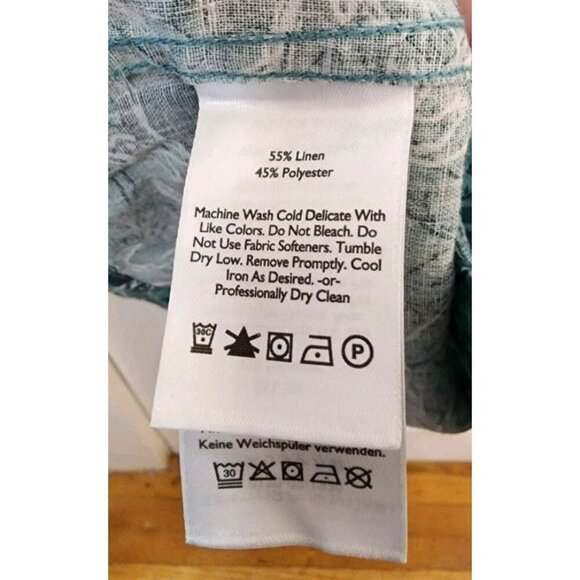 Eddie Bauer Shirt Mens XLT Marlin Swordfish Fishing Outdoor Button Linen Blend - Picture 6 of 6